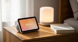 Best Alexa Smart Displays for Home Automation Best Alexa smart displays for home automation featuring the Echo Show 5 on a modern wooden nightstand.