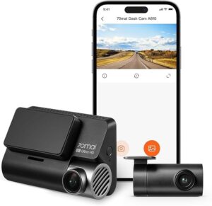 70mai New Dash Cam A810 with Sony Starvis 2 IMX678, Front and Rear Dual HDR Camera, Built-in GPS