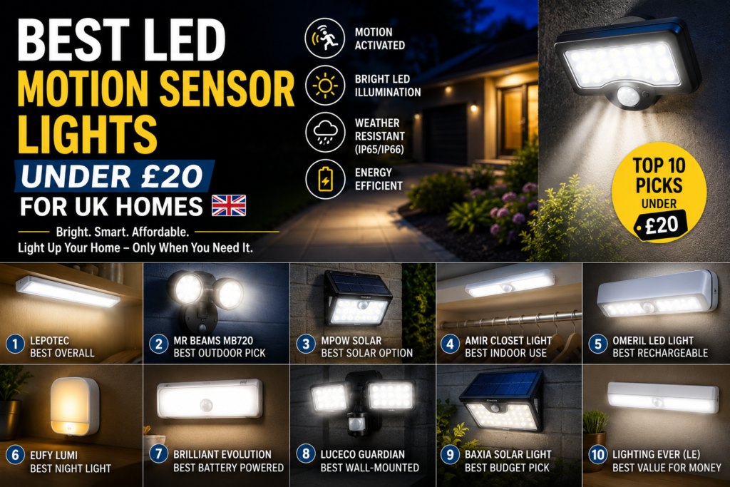 Best LED Motion Sensor Lights Under £20 UK Homes